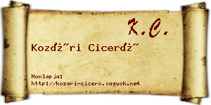 Kozári Ciceró névjegykártya